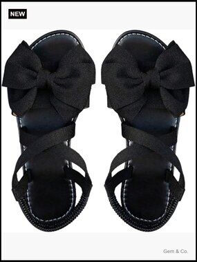 Strappy Bow Flat Sandals with Ankle Strap Open Toe Summer